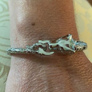 Ferragamo gancini leopard silver cuff